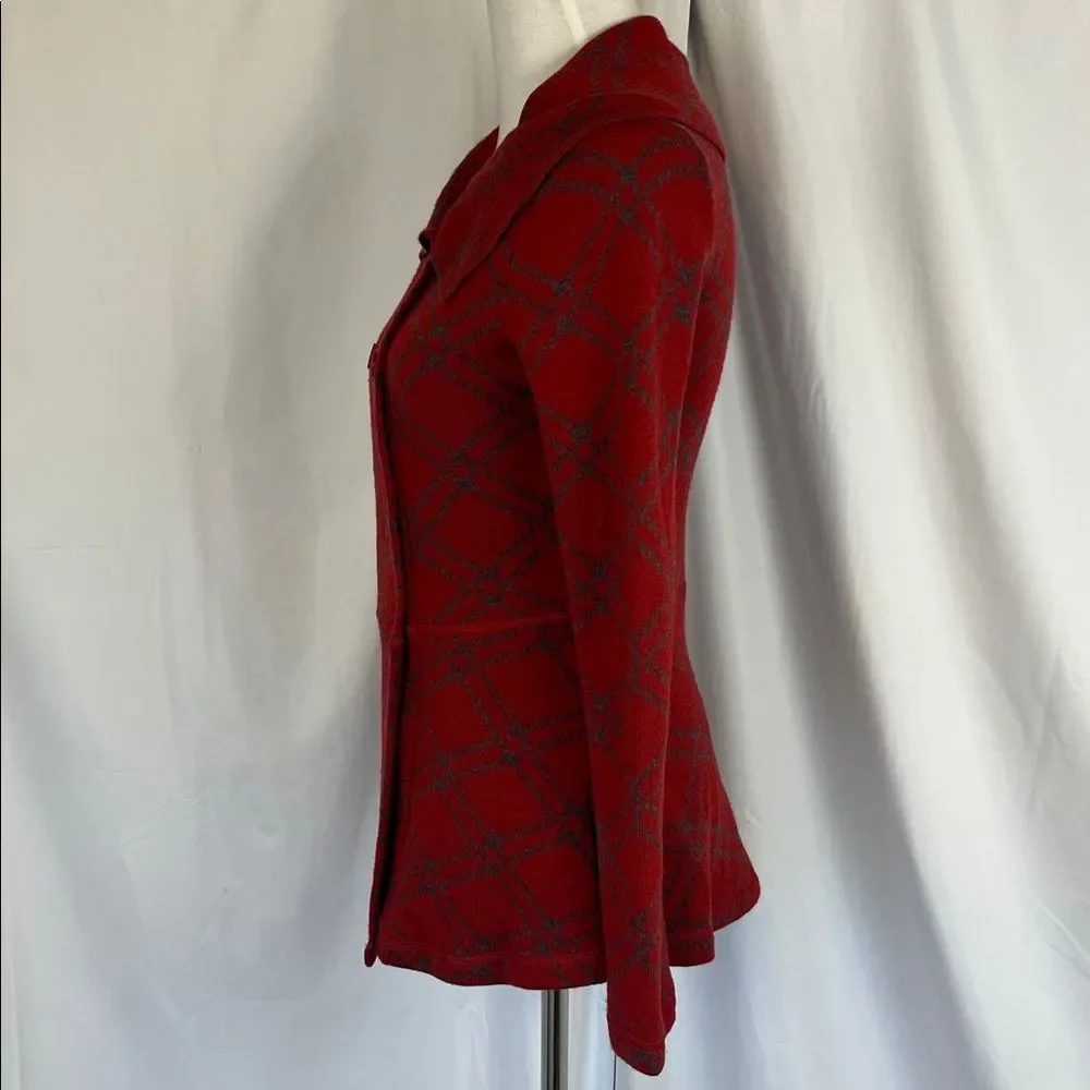 Krimson Klover Red 100% Wool Cardigan Sz S Bella Swan Preppy Rory Y2K Flaws